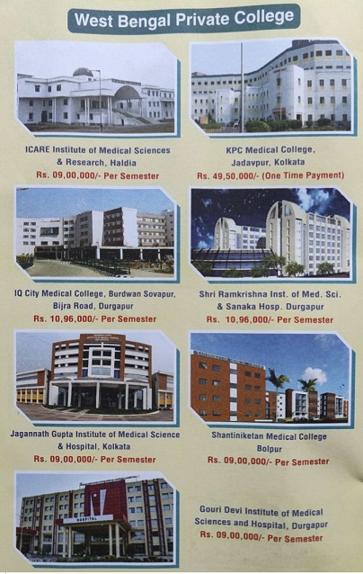 West Bengal private Medical College Fees structure 2022